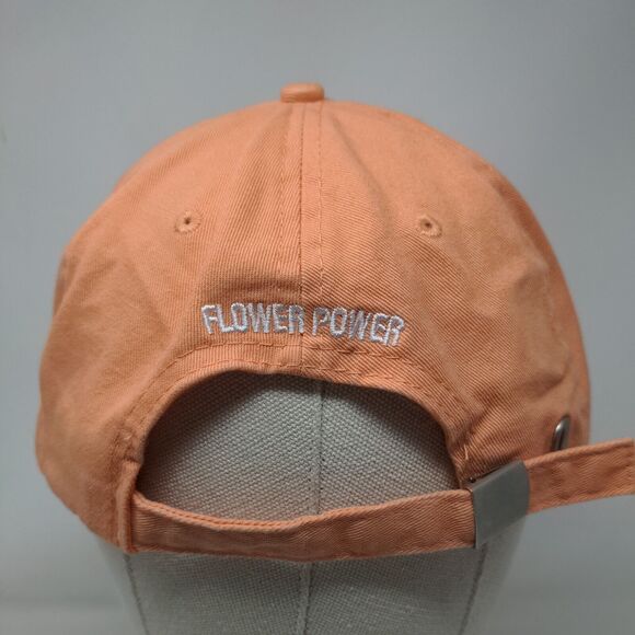 Flower Power Slideback Hat Orange One Size Adjustable Embroidered Cotton Paige - Picture 5 of 8